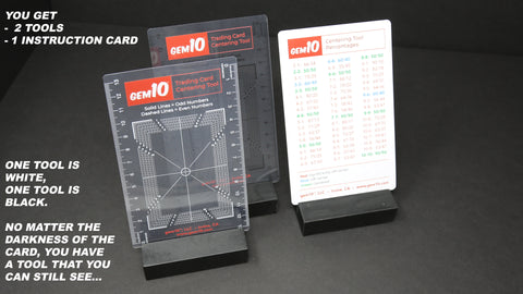 The Gem10®️ Sport and Trading Card Centering Tools (White and Black)