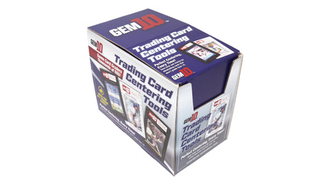 50 COUNT RETAIL CASE - READY FOR DEALERS - Gem10 Sport and Trading Card Centering Tools (Black and White Printed Tools)