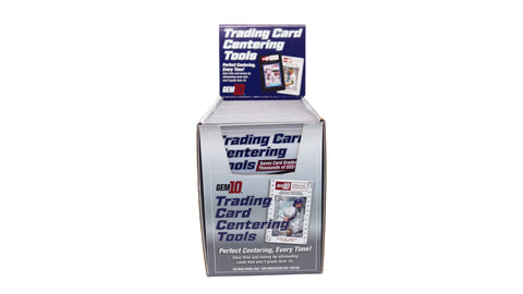 50 COUNT RETAIL CASE - READY FOR DEALERS - Gem10 Sport and Trading Card Centering Tools (Black and White Printed Tools)