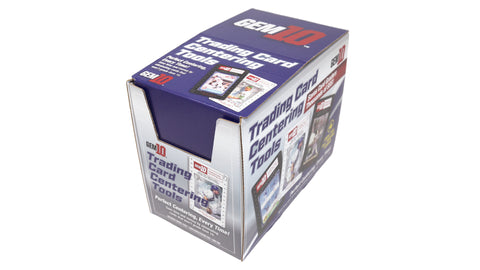 50 COUNT RETAIL CASE - READY FOR DEALERS - Gem10 Sport and Trading Card Centering Tools (Black and White Printed Tools)