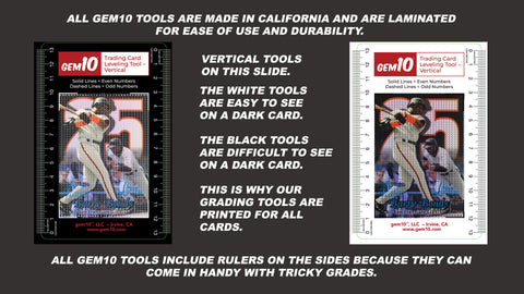 Gem10®️ Sport and Trading Card Leveling Tools (Horizontal and Vertical, Black and White Print)