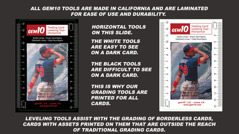 Gem10®️ Sport and Trading Card Leveling Tools (Horizontal and Vertical, Black and White Print)