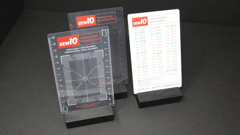 The Gem10®️ Sport and Trading Card Centering Tools (White and Black)